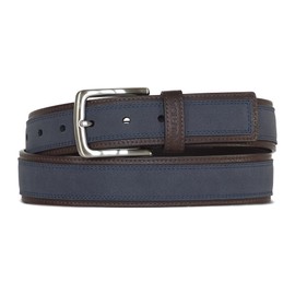 Nautica - Cinturón de piel para hombre con hebilla de metal, Superposición casual - Azul marino, 36 Pulgadas