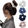 Coollooda Hair Accessories, Set of 4, Hair Elastic, Silk Scrunchie,