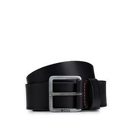 BOSS Men's Jeeko Italian Leather Belt, Black, US 42 - EU 110