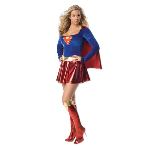 Secret Wishes womens Sexy Supergirl Costume, Red/Blue, Large US