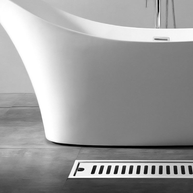 Shower Drain Long Stainless Steel Deodorant Removable Floor Drain for