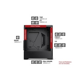 Bgears b-Voguish Gaming PC Case with Tempered Glass panels, USB3.0, Support E-ATX, ATX, mATX, ITX. (Fans are sold separately)