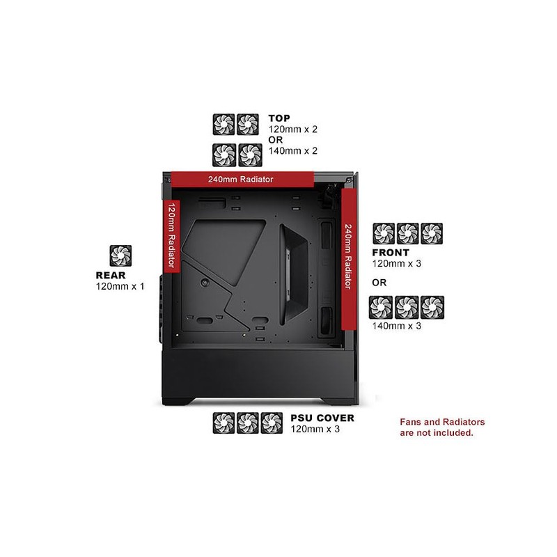 Bgears b-Voguish Gaming PC Case with Tempered Glass panels, USB3.0,