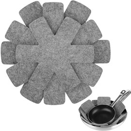 12-teiliger Pfannenschutz, Pfannenbodenschutzmatte, 3 verschiedene Größen, rutschfeste Isoliermatte aus Filz für Pfannen, Töpfe und Schüsseln