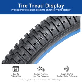 FengCan 20 x 2.125 Bicycle Tyres 57-406 20 x 2.125 Bicycle Tyres Foldable 20 Inch Tyre Suitable for 20 x 2.10 20 x 2.125 City / Gravel / Road Bike Bicycle Tyre Replacement Wheel (One)
