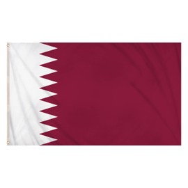 Henbrandt Large Qatar Flag Maroon and White Qatari Flag World Cup Decoration Double Sided Qatari Banner Western Asian Flags 5FT x 3FT with Eyelets Flag Qatar