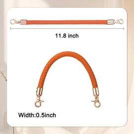 Kenaeooe 14 Pcs 11.8 in Pu Leather Purse Handles Short Braided Purse Straps for Handbags Bag Handles Replacement with Gold Swivel Clasps for DIY Tote Clutch Shoulder Bag Accessories, 7 Colors
