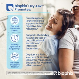 biophix biophix Oxy-Lax 750 mg 120 Vcaps - Natural Laxatives for Occasional Constipation - Magnesium Laxative with Oxygenated Magnesium - Oxygen-Based Colon Cleanse - Supports Digestive Tract Regularity