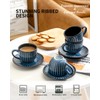 Hasense 4 Oz Espresso Cups with Saucers Set of 4,