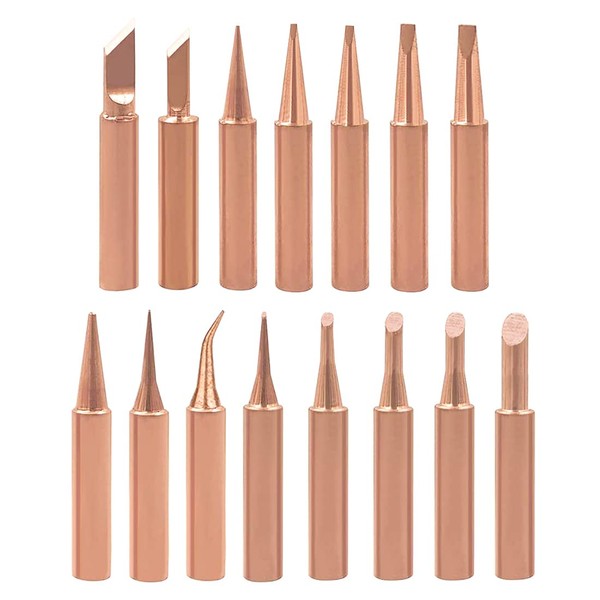 Saipor 15 Pieces Pure Copper Soldering Tips Set 900 m