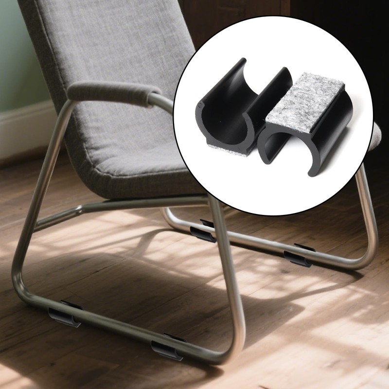 Pack of 20 Chair Glides, Cantilever Clamp Gliders, Felt Glides,