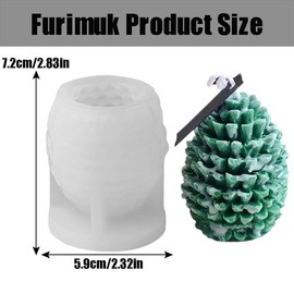 2 Pcs Christmas Pinecone Silicone Candle Molds Soap Mold 3D Xmas Theme Resin Concrete Mould DIY Supplies Winter Table Home Decor Ornament Mold