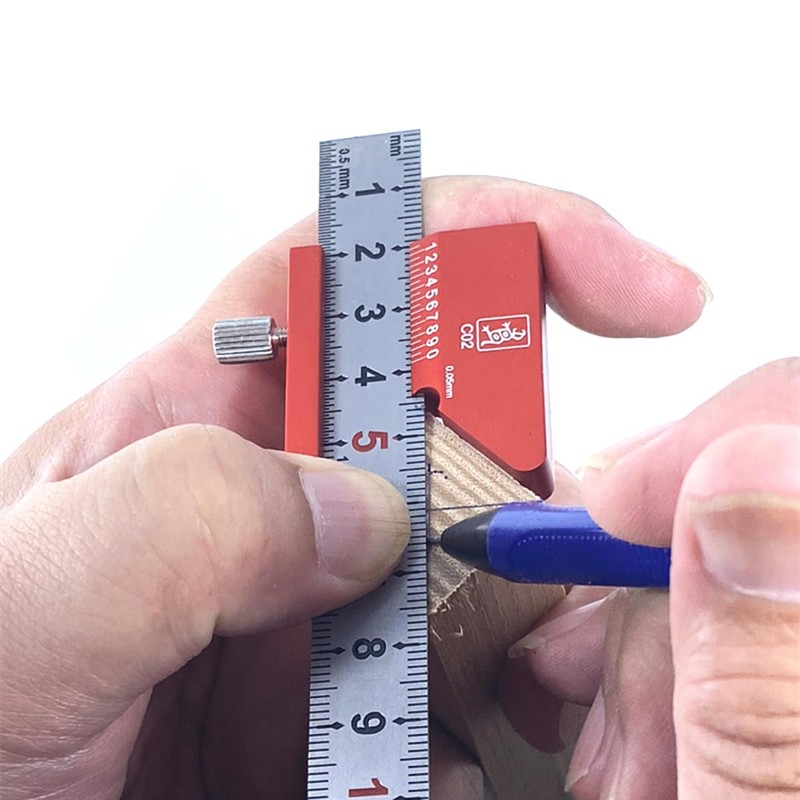 FTtool Carpenter Ruler, Marking, Positioning, with Slide Stop, Aluminum, Steel,