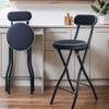 UWEAR 1 PCS Folding Bar Stool with Back, Tall Foldable