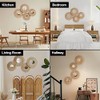 4-Pack Boho Wicker Wall Baskets - Round Woven Jute Decor