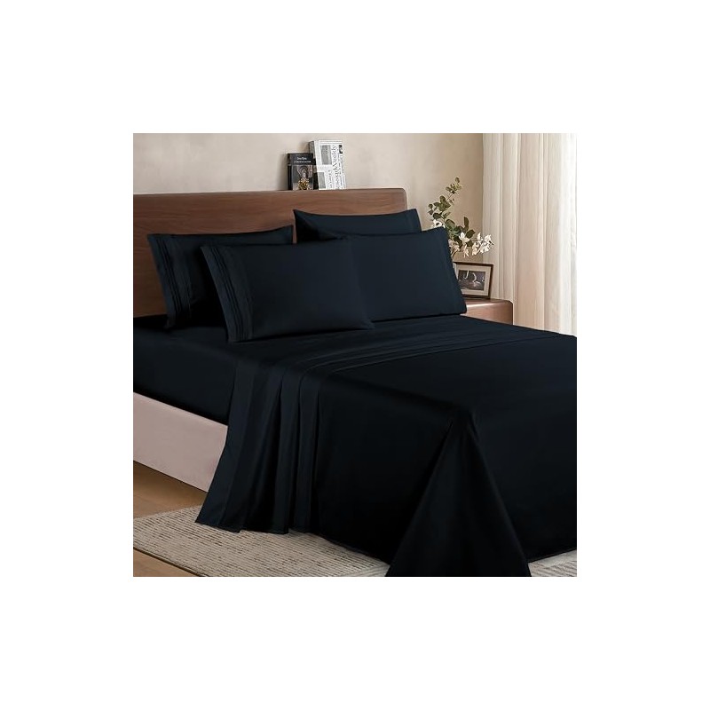 BESPOLITAN INC. 1200 Thread Count 4pc King Size Egyptian Bed