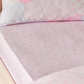 Catherine Lansfield Kids Soft as a Cloud Hearts Single Fitted Sheet Pink