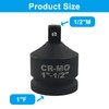 LDEXIN 1" Female to 1/2" Male Impact Socket Adapter, Black