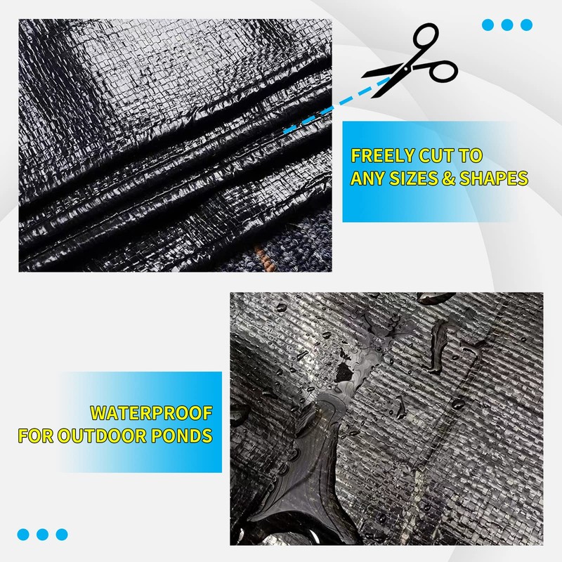 Coocure 15X20FT Reinforced PE Pond Liner, 28Mil Thickness Pond Liners