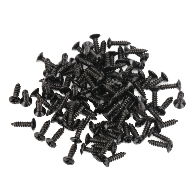 100PCS Guitar Pickguard Screws Metal Guard Plate Mounting Screw Electric