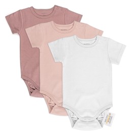 LaLoona Short-Sleeved Bodysuit, Pack of 3, Baby Short-Sleeved Bodysuits Made of Cotton, Oeko-Tex Standard 100 Tested, rose