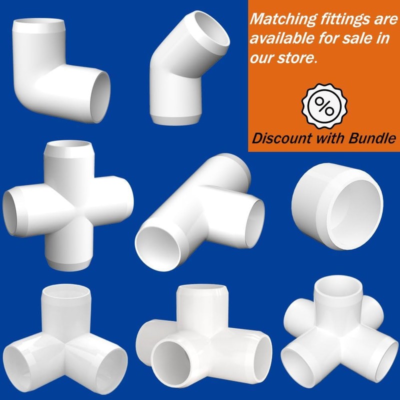 3/4 Inch PVC Pipe, 10-Pack (40 Inch Length), Furniture Grade