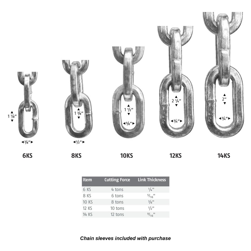 ABUS Hardened Steel 12KS 1/2" Thick Square Security Chain for