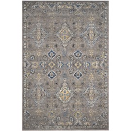 SAFAVIEH Evoke Collection EVK224G Boho Oriental Non-Shedding Living Room Bedroom Area Rug, 5'1" x 7'6", Dark Grey / Yellow