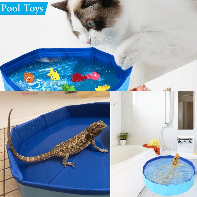 Bearded Dragons Foldable Bathtub with Soft Brush and Towel Set