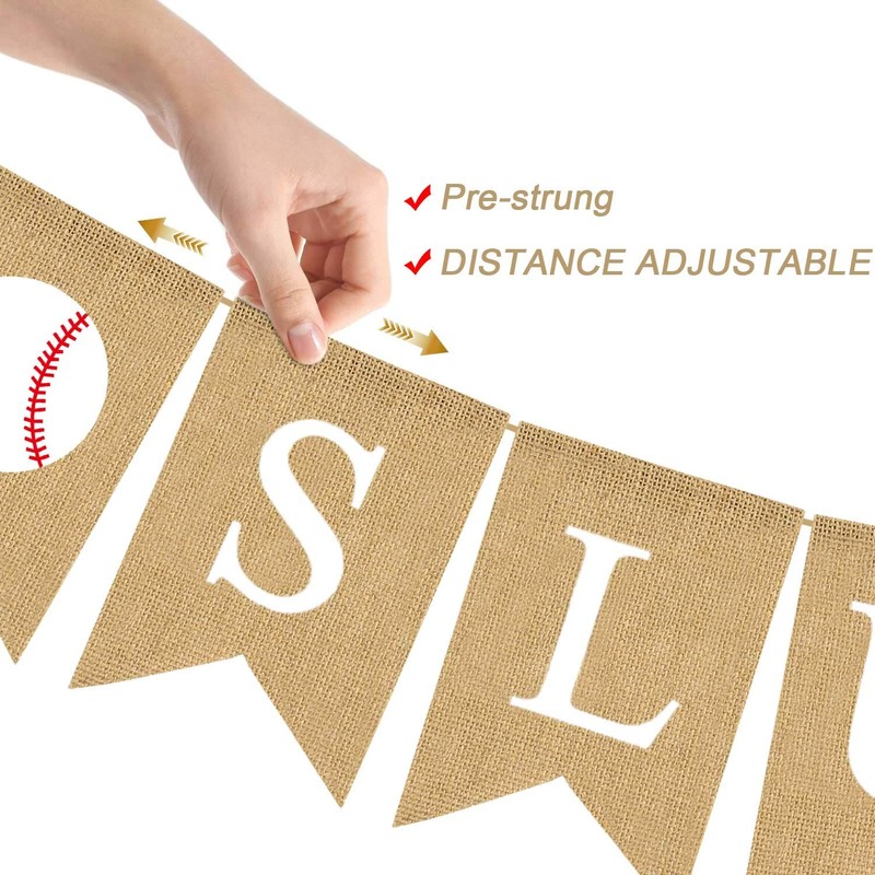 Jute Burlap Little Slugger Banner Boy Baseball Theme Baby Shower