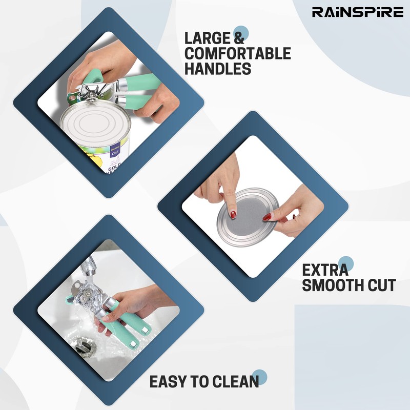 Rainspire Can Opener Manual Handheld Strong Manual Can Opener Smooth