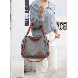 RAKEE Lucky Shoulder Bag, Handbag, Women's, Brand, Canvas, Crossbody Bag, Large Capacity, Durable, 4 Colors, 13Grey