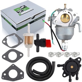 Carburetor Fuel Pump Kit for Kohler CV18S CV20S CV22S CV725 Command Engine Carb 24 853 25-S 24 853 50-S 24 853 19-S 24 053 08-S 24 053 50-S Mower with Tune-up Parts Fuel Filter Shut Off Valve