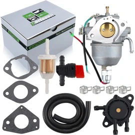 Carburetor Fuel Pump Kit for Kohler CV18S CV20S CV22S CV725 Command Engine Carb 24 853 25-S 24 853 50-S 24 853 19-S 24 053 08-S 24 053 50-S Mower with Tune-up Parts Fuel Filter Shut Off Valve