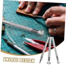 VILLFUL Leather Craft Stamping Tool Kit 3pcs Metal Stamping Handles Stamp Punch Set