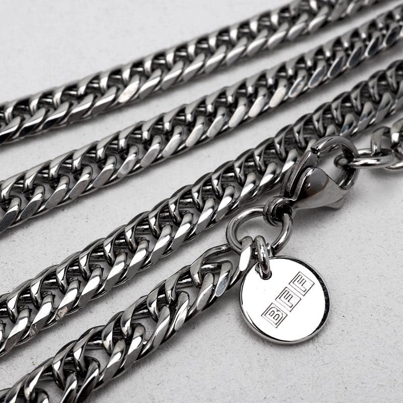 BFF Brand Coin Necklace, Double Curved, 6-sided Cut, Plumeria Maile