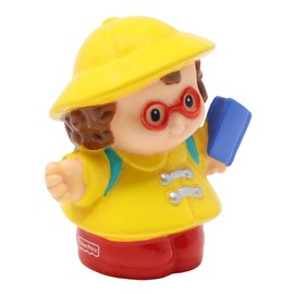 Fisher-Price Replacement Part for Collectible Little People School Bus or Rainy Day Playset 77873 - Replacement Little Girl Maggie Figure Wearing Yellow Raincoat and Red Boots Carrying Schoolbook