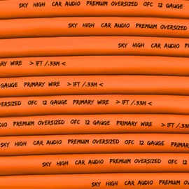 Sky High Car Audio OFC 12 Gauge Primary Wire 100ft (Orange)