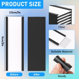 100 Pieces Magnetic Label Holders with Magnets Magnetic Data Card Holders with Clear Plastic Protectors for Metal Shelf, Whiteboard (1 x 2 Inch)
