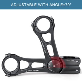 Adjustable MTB Stem 31.8mm 70 Degree - 90/110/130/145mm Bike Stem Riser for Handlebar - Aluminum Alloy Mountain Bike Handlebar Riser Extender for MTB Road City Bike Bicycle
