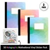 Jainzy Composition Notebooks, 3 Pack with 50 Motivational Stickers,College Ruled,