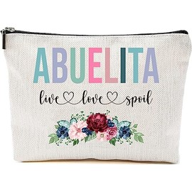 AcevedoDesign Abuelita Live Love Spoil Makeup Bag, Grandma Mother's Day Gifts From Grandchildren, Travel Bag, Abuelita Gift Idea Birthday, Abuelita Travel Bag, New Abuelita Gift