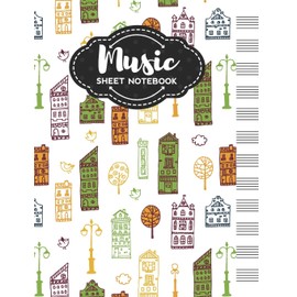 Music Sheet Notebook: Blank Staff Manuscript Paper with Unique Travel Themed Cover Design