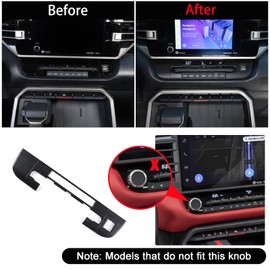 Car Air Conditioning Climate Control Trim Cover Fit Toyot@a Tundra/Sequoia 2022-2024 Truck Center Control AC Climate Control Button Adjust Panel Cover Frame ABS Accessories(Not Fit JBL Sound System)
