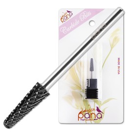 PANA USA Professional 3/32" Shank Size - Cone Shape Carbide Bit - Nail Drill Bit for Manicure Pedicure Tools Dremel Machine (Extra Coarse, DLC Black)