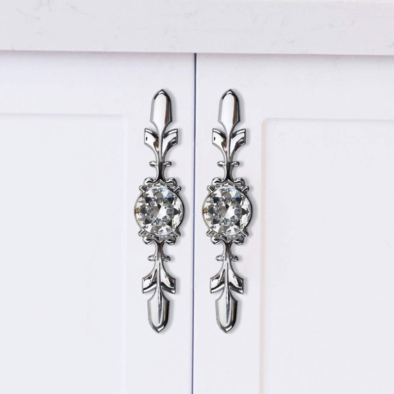 BOZONLI Pack of 2 Crystal Furniture Knobs, Cupboard Knobs, Drawer