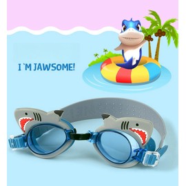 RARITYUS Cute Cartoon Shark Swim Goggles Waterproof Anti Fog Swimming Goggles for Youth Kids Child