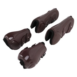 4pcs Horse Tendon Boots Adjustable Thicken Front Hind Horse Leg Boots for Daily UseBrown Set XL