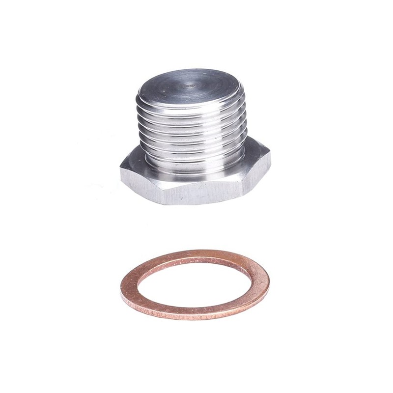Baceyong Oxygen Sensor Plug with Spacer, Stainless Steel Silver O2