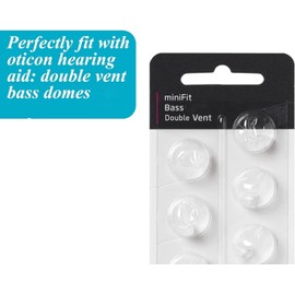 Base Domes 10mm Double Vent Hearing Aid for Oticon Replacements, Oticon Minifit Double Vent Bass Domes, 2 Pack of 10 Each (Total 20Pcs)